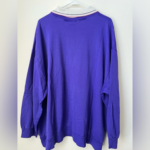 Vintage 80s 90s Purple Cat Sweater - Picture 3 of 4